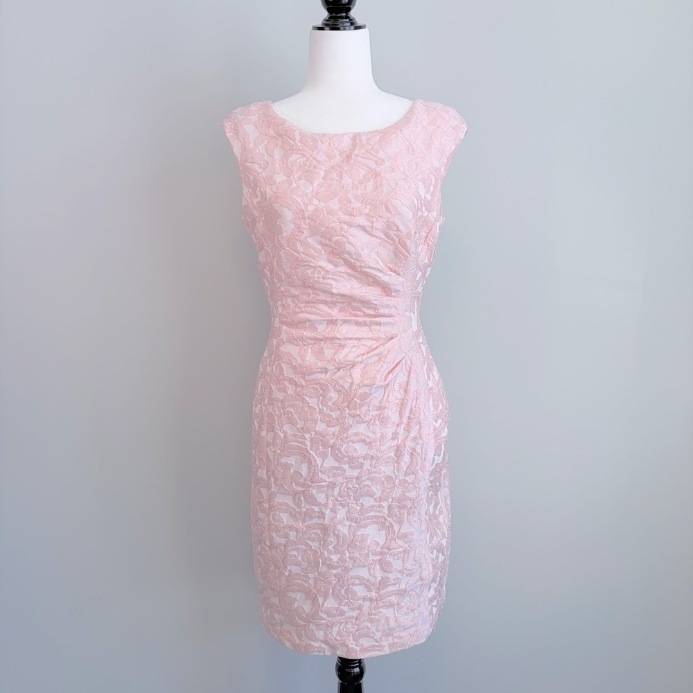 Lauren Ralph Lauren Sheath Dress Floral Formal Wedding Garden Party Women's 10 - Picture 2 of 12